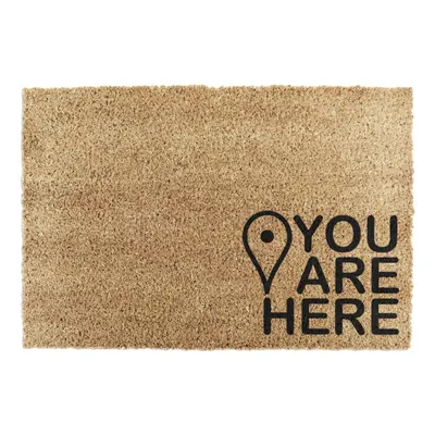 Covoraș de intrare din fibre de nucă de cocos 40x60 cm You Are Here – Artsy Doormats