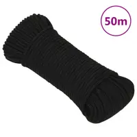 vidaXL Frânghie de lucru, negru, 3 mm, 50 m, poliester