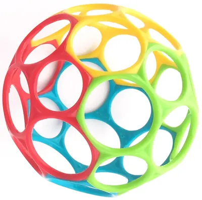 Jucarie pentru bebeluși Bright Starts - Oball Classic, Red/Blue/Green/Yellow
