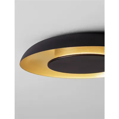 Plafoniera EPOS Triac Dimabil Nisipiu Negru & Brushed Auriu Aluminiu, Metal & Polycarbonate LED 24 Wat 220-240Volt 1482Lm IP20 2700 + 4000K