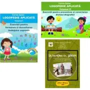 Pachet Logopedie aplicata, 2 volume si Fise de exercitii logopedice