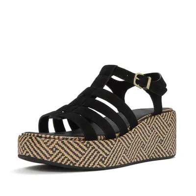 FITFLOP Platforms Graphic-Weave Suede Fisherman Sandals ZWART 42