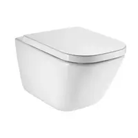 Vas WC Roca The Gap Square A34647L000, suspendat, Rimless, fara capac, Alb