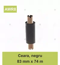 Ribon ARMOR Inkanto AWR8, ceara (wax), negru, 83mmX74M, OUT