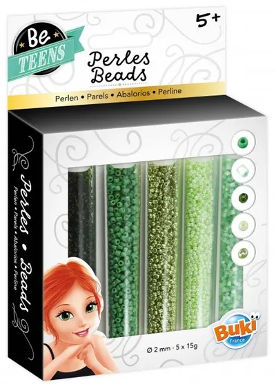 Set Buki Be Teens - Tuburi cu mărgele, verde