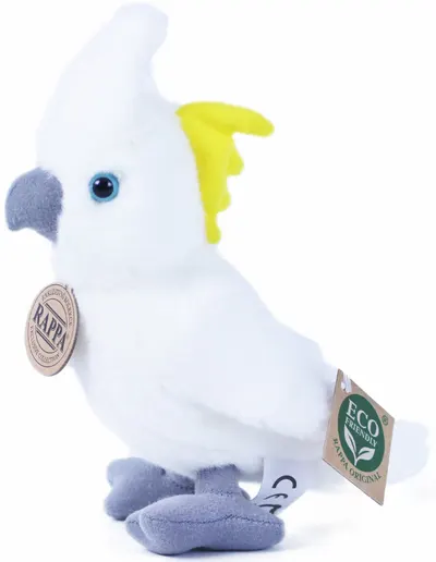 Jucărie de pluș Rappa Eco Friends - Kakadu alb, 18 cm