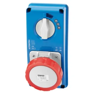 Priza industriala cu interblocaj verticala - AUTOMATIKA - MT 6KA CURVE C - WITHOUT BOTTOM - 2P+E 16A 400V 9H - IP67