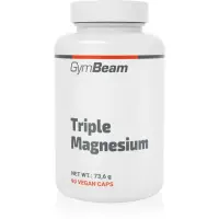 GymBeam Triple Magnesium capsule pentru susținerea funcționării normale a sistemului nervos, a mușchilor, a dinților și pentru reducerea nivelului de oboseală 73.6 g