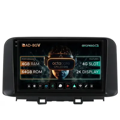 Navigatie Hyundai Kona (2018+), Android, V-Octacore 4GB RAM + 64GB ROM, 10.36 Inch - AD-BGV10004+AD-BGRKIT183V2
