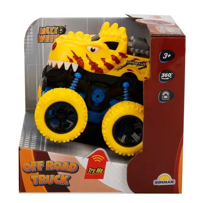 Masina Off Road, Maxx Wheels, Speed Dinosaur, Galben