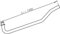 Racord evacuare (lungime:1480mm) potrivit MAN M 2000 L D0824LFL06 D0824LFL09 08.95