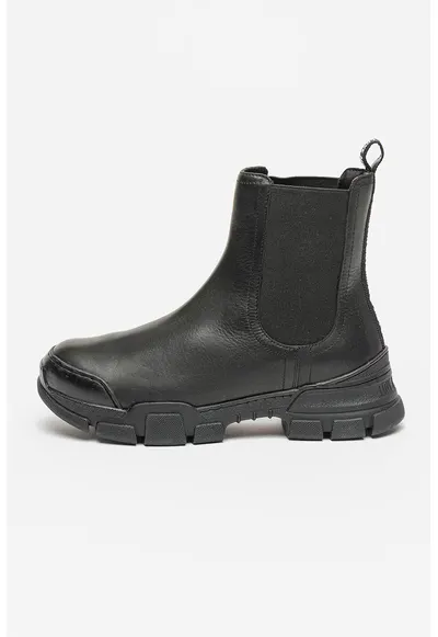 Ghete de piele - fara inchidere - Negru