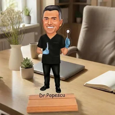 Statueta Personalizata tip Trofeu cu Caricatura Dentist