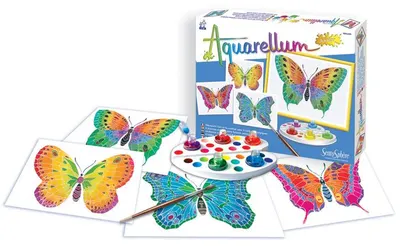 Set de colorat cu acuarele Sentosphere Aquarellum Junior - Fluturi