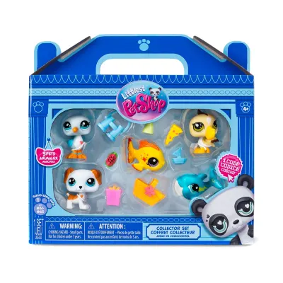 Set de joaca cu 5 figurine si accesorii, Littlest Pet Shop, Beach Besties