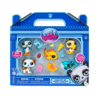 Set de joaca cu 5 figurine si accesorii, Littlest Pet Shop, Beach Besties