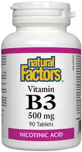 Vitamin B3, 500 mg, 90 tablete, Natural Factors