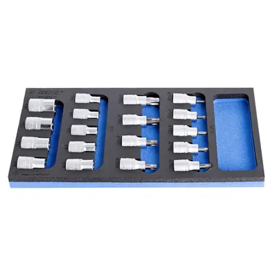 Set capete chei tubulare cu profil TX in cutie de plastic