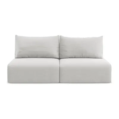 Canapea gri deschis extensibilă/cu spațiu de depozitare cu tapițerie din catifea 216 cm Kalena – Makamii