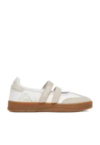 Pantofi sport copii - inchidere cu scai - textil - Alb/Bej