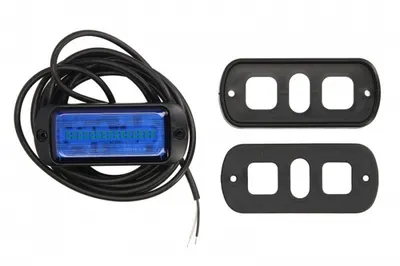 Girofar (albastru, 12 24V, LED, LED, 21W, montare rigida, 2-puncte montare, numar programe: 1, directional; pentru montare pe suprafete verticale; fara sincronizare; fir 3m)