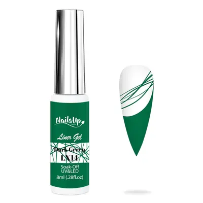 Gel NAILSUP Liner LX14 Dark Green 8ml pentru Pictură, Nail Art și Linii Fine