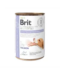 BRIT Veterinary Diet Gastrointestinal Hrana umeda caini, cu somon si mazare pentru tractul gastrointestinal sensibil 400 g