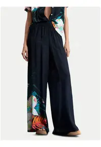 Pantaloni dama - negru - viscoza - Negru