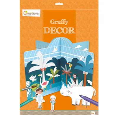 Set decor și 8 figurine din carton de asamblat și colorat