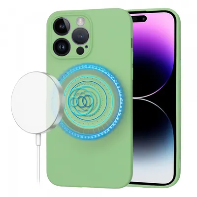 Husa MagSafe pentru Apple iPhone 14 Pro Max, Techsuit, SoftFlex, Verde Deschis
