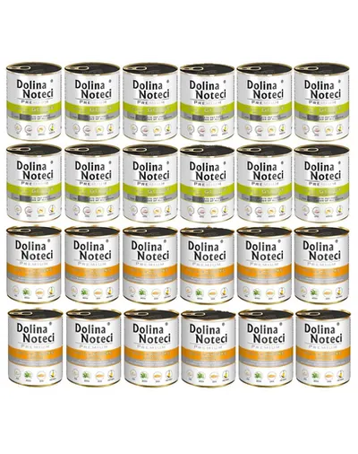 DOLINA NOTECI Mix conserve câini Premium 24x800g rață și dovleac cu gâscă și cartofi