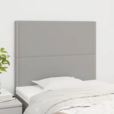 vidaXL Tăblie de pat gri deschis 100x5x118/128 cm, material textil