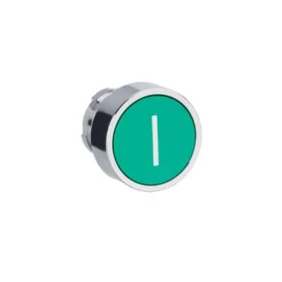 Cap de buton, Easy Harmony XB2, metal, incastrat, verde, 22mm, cu revenire, marcat I