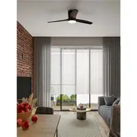 Lustra cu ventilator ALOA Nisipiu Negru Metal & Acrylic Negru Lemn Color Blades LED 18 Wat 2190Lm 220-240Volt IP20 3000-4000-6500K 40Wat Rated Power & 6 Speeds cu Remote Control Summer & Winter Mode 10 Years Warranty of Motor