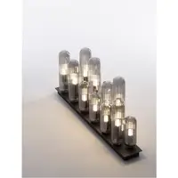 Plafoniera GUSTAVE Deschis Fumuriu Gri Sticla & Mat Negru LED G9 12x5 Wat 230 Volt IP20 Fara bec
