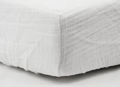 Cearșaf din muselină cu elastic Little Band – 60x120 cm, 2 bucăți, alb/bej