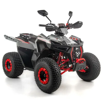 ATV copii XTR 022 ProShark 125cc, 8 inch, 1+1 viteze, pornire electrica, gri-rosu