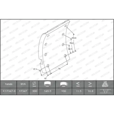 Set garnituri de frictiune, frana tambur FERODO K17347.0-F3549