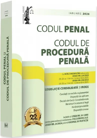 Codul penal și Codul de procedura penala: ianuarie 2026.Ed.BROSATA