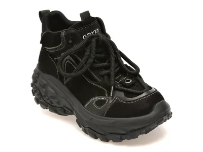 Ghete GRYXX negre, 25051, din piele naturala