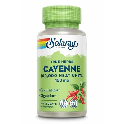 Cayenne (Ardei iute) 450mg, Solaray, 100 capsule, Secom