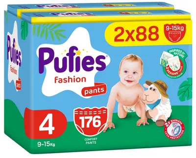 Scutece chiloței Pufies Fashion - Maxi, mărimea 4, 176 buc, 9-15 kg, Mega Pack 2