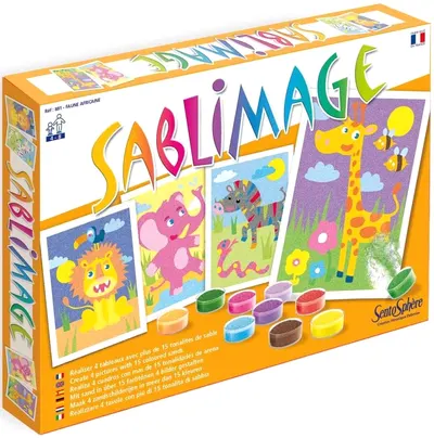Set de pictura cu nisip Sentosphere Sablimage - Animale africane