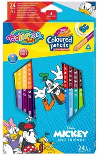 Creioane colorate Colorino Disney - Mickey and Friends, 24 culori si ascutitoare