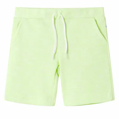 Pantaloni scurți pentru copii cu șnur, galben neon, 140