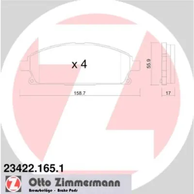 Set placute frana, frana disc ZIMMERMANN 23422.165.1