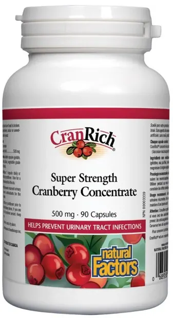 CranRich Cranberry Concentrate, 500 mg, 90 capsule, Natural Factors