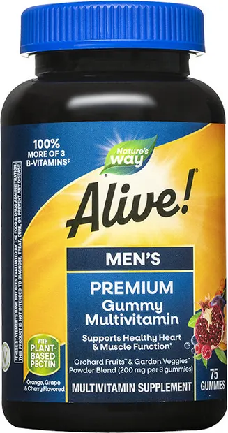 Alive Men's Premium Gummy, 75 tablete, Nature's Way