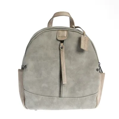 Rucsac casual gri cu fermoar frontal