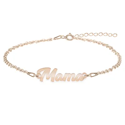 Mommy - Bratara personalizata din argint 925 placat cu aur roz - Mama